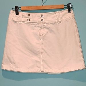 Stradivarius white denim mini skirt